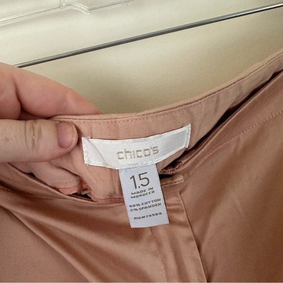 Chico's Tan Blush Pink Straight Leg Chino Pants Size 10 (Chico's 1.5) - Picture 3 of 4